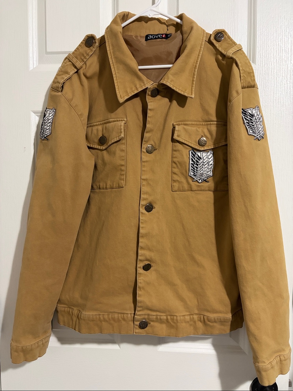 Men's Attack On Titan Scout Jacket Size XL Tan made by aovei Cosplay